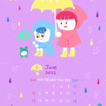 6月壁紙カレンダー【雨】