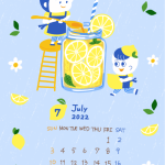 7月壁紙カレンダー【レモネード】
